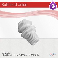 Max Water Reverse Osmosis Bulkhead Union 1/4" Tube X 3/8" tube - B07GYWL9N3